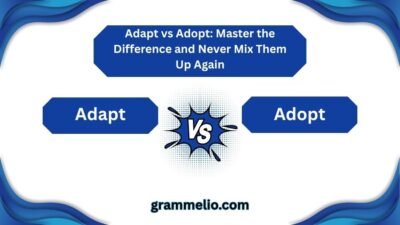 Adapt vs Adopt