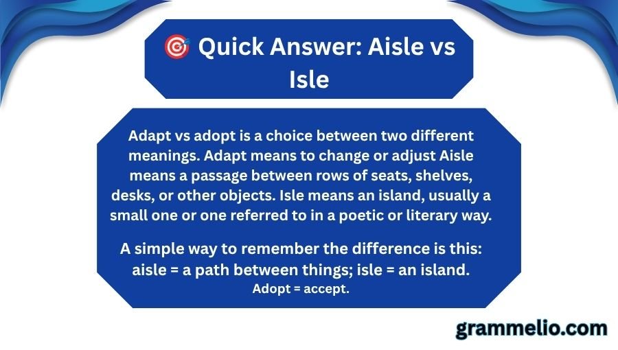 Aisle vs Isle