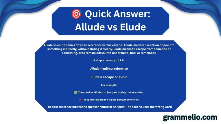 Allude vs Elude
