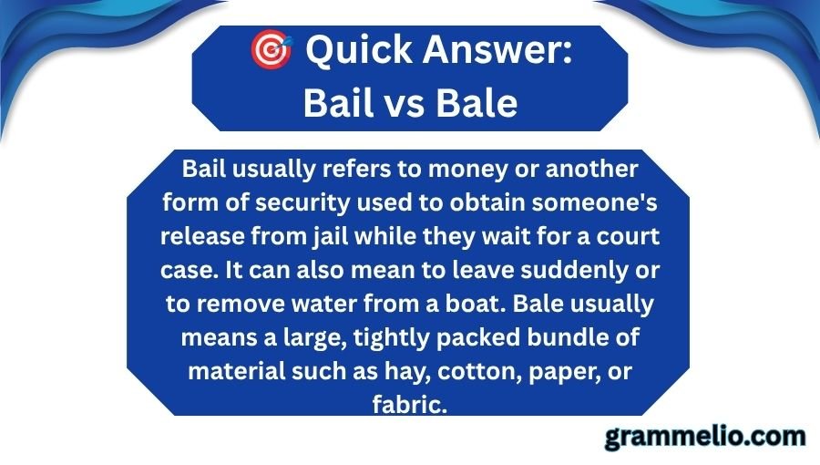 Bail vs Bale