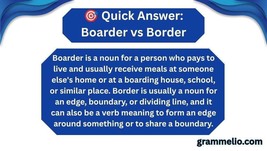 Boarder vs Border