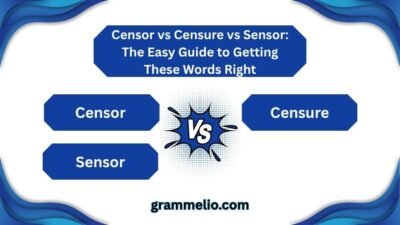 Censor vs Censure vs Sensor