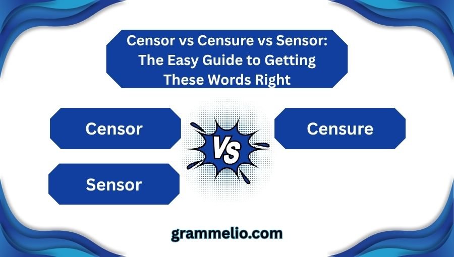 Censor vs Censure vs Sensor