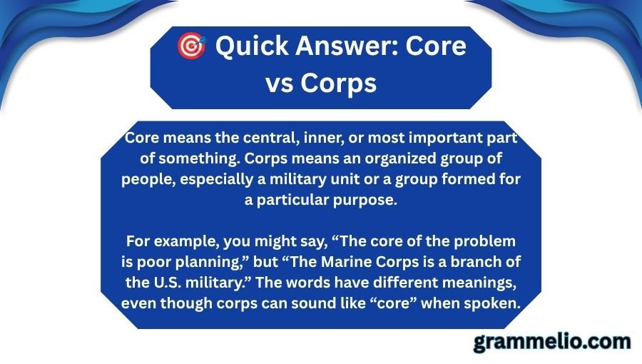 Core vs Corps