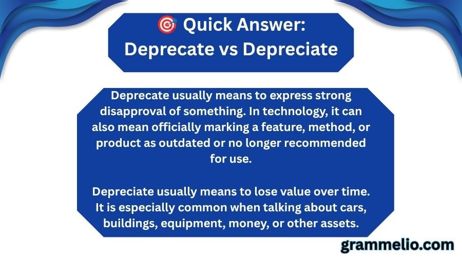 Deprecate vs Depreciate