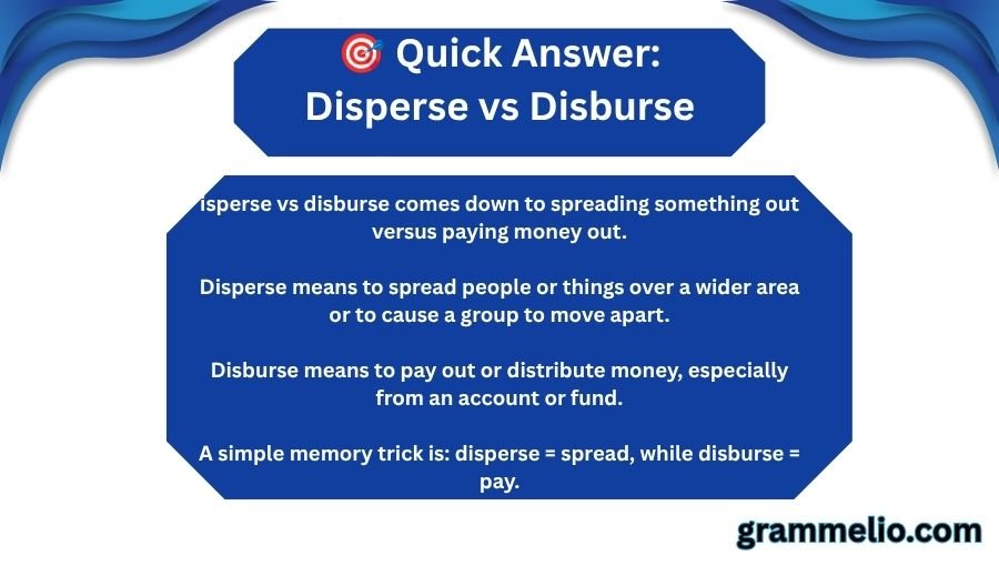 Disperse vs Disburse