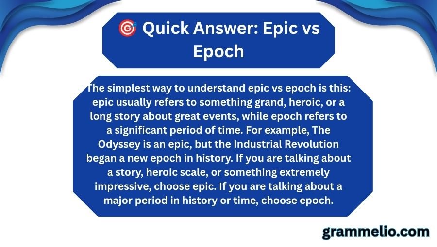 Epic vs Epoch