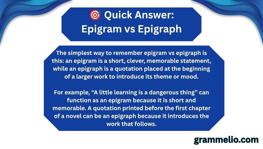 Epigram vs Epigraph