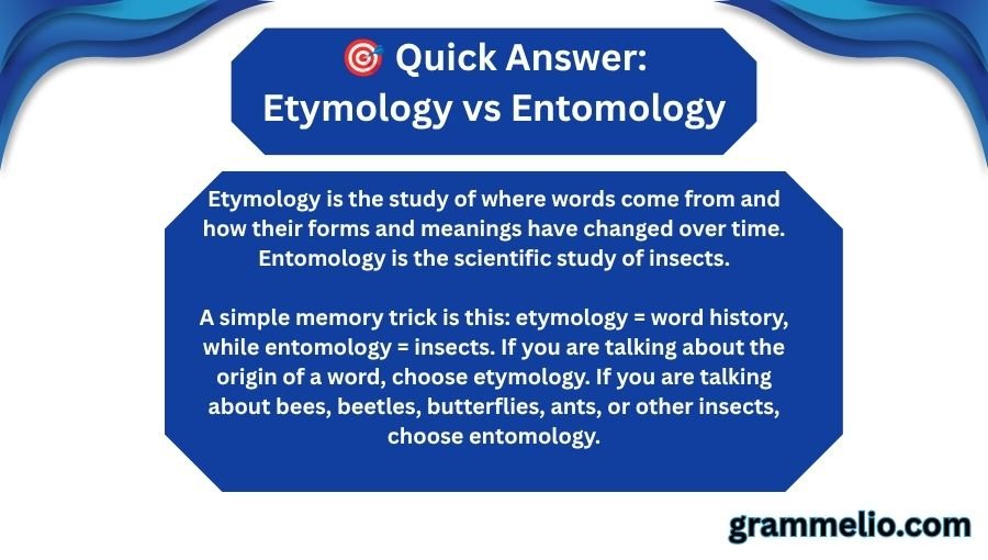 Etymology vs Entomology