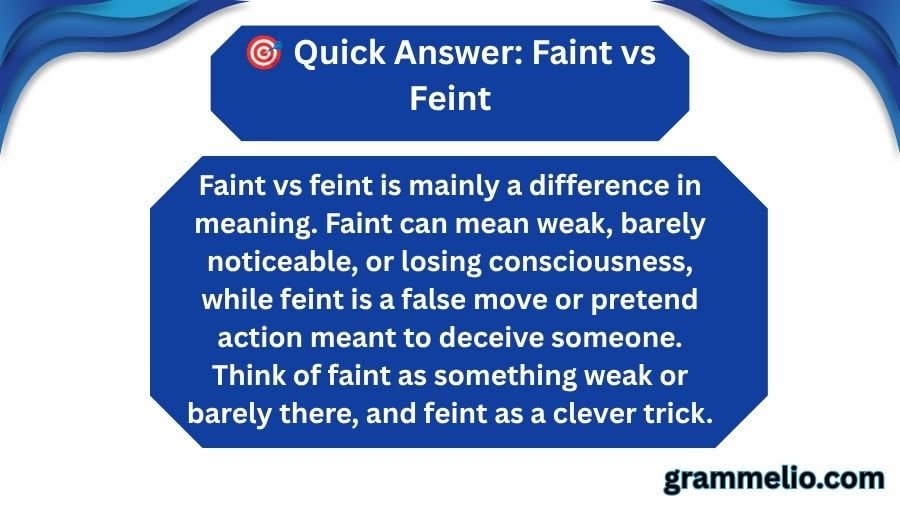 Faint vs Feint