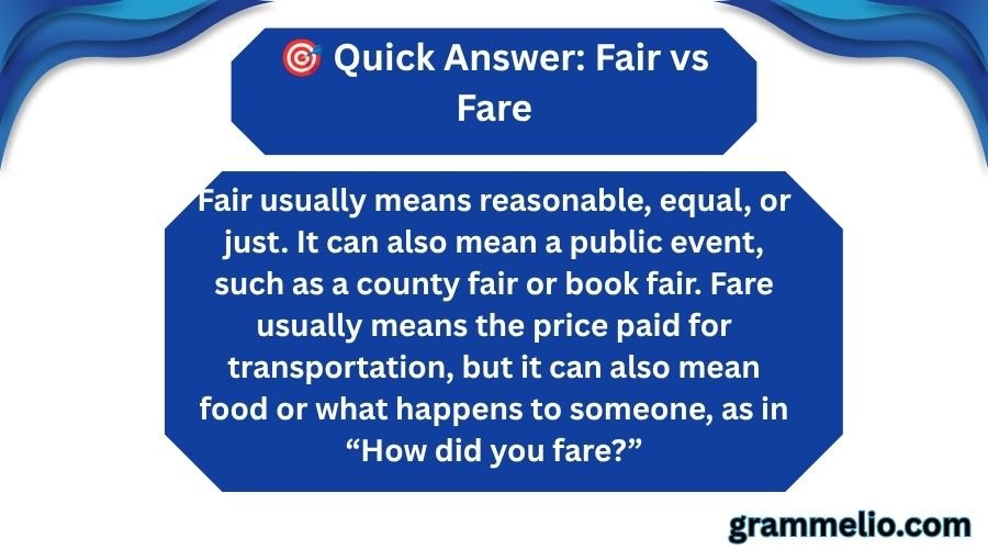 Fair vs Fare