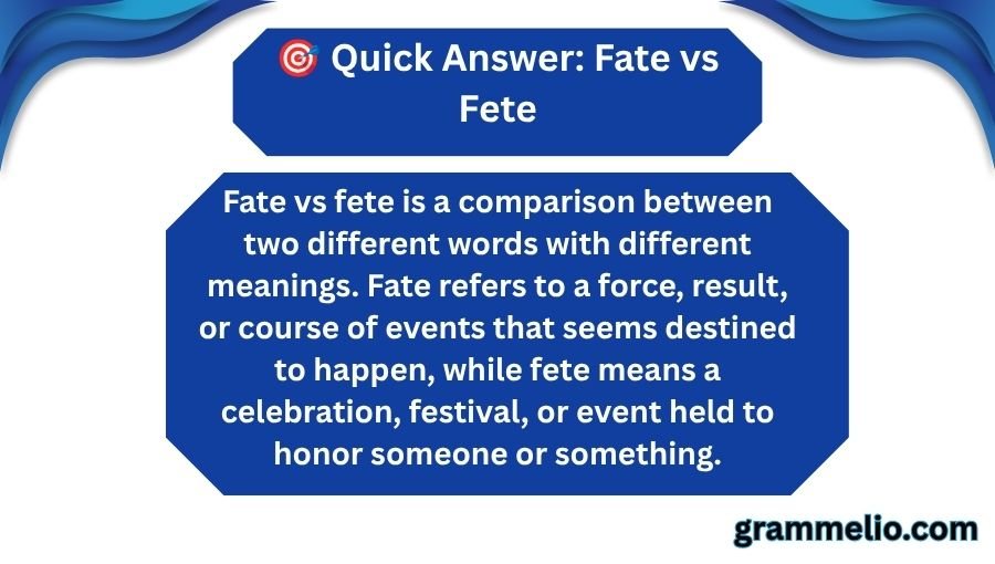 Fate vs Fete