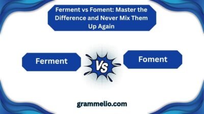 Ferment vs Foment
