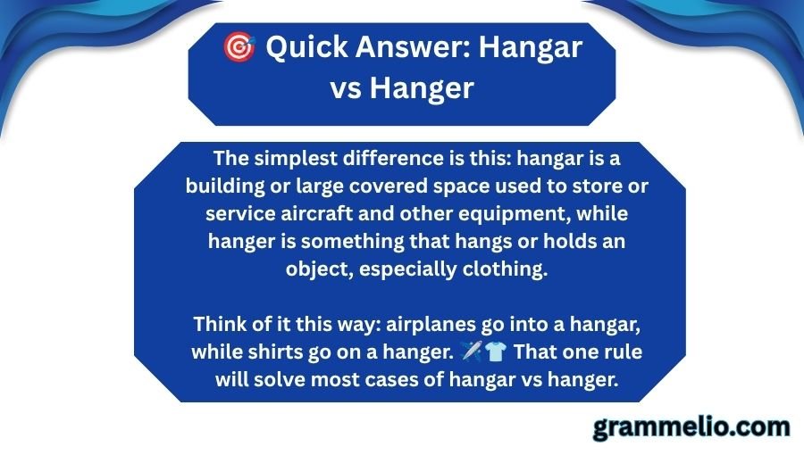 Hangar vs Hanger