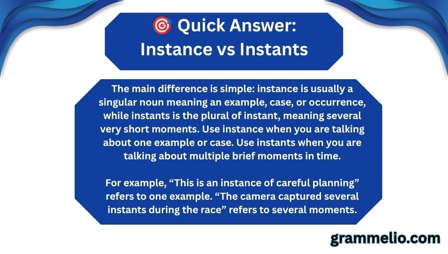 Instance vs Instants