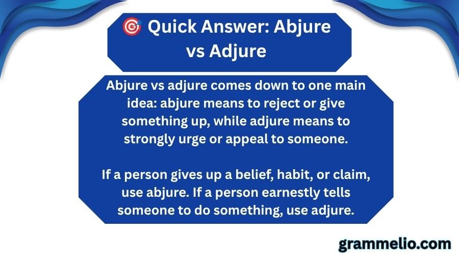 Abjure vs Adjure