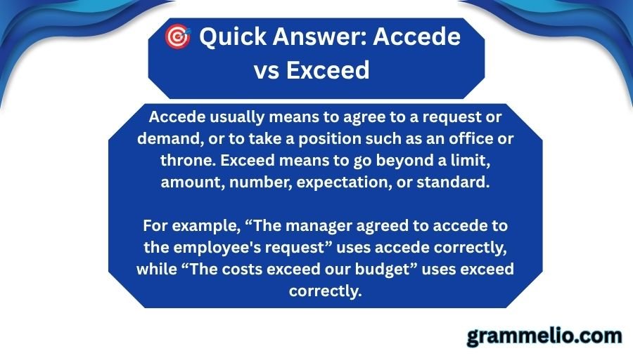 Accede vs Exceed