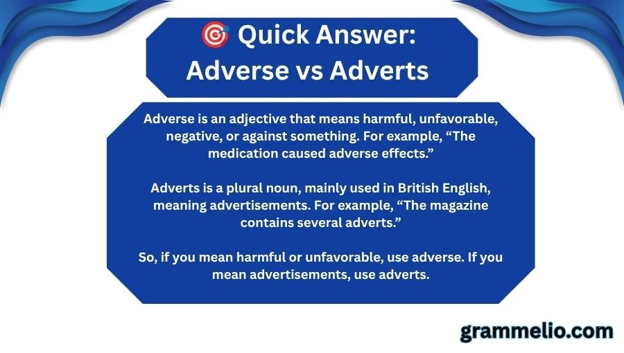 Adverse vs Adverts