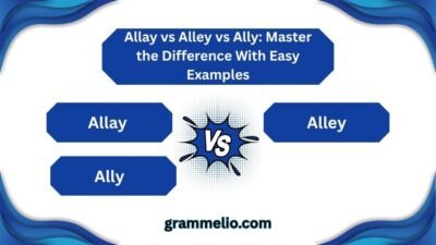 Allay vs Alley vs Ally