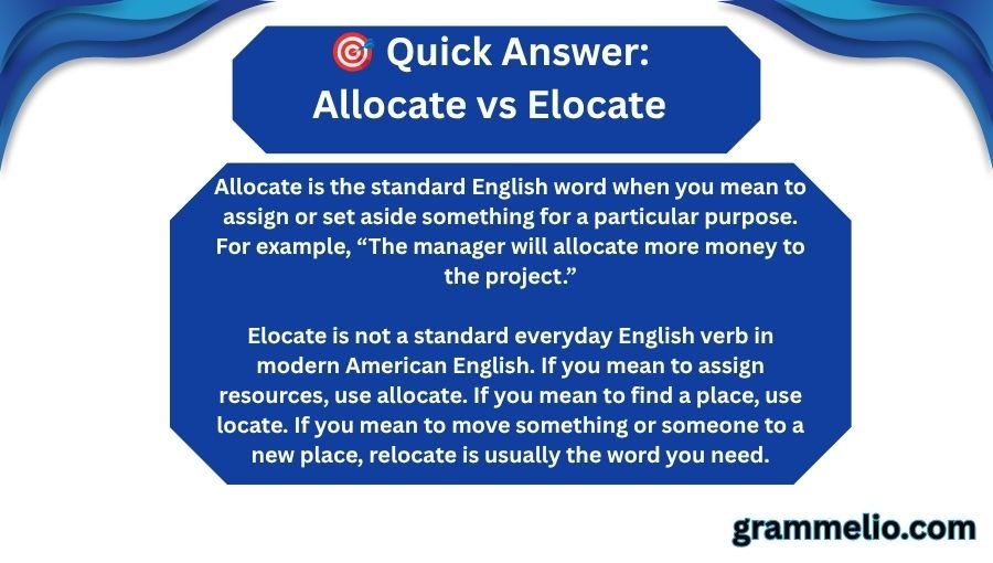 Allocate vs Elocate