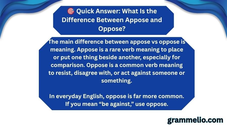 Appose vs Oppose