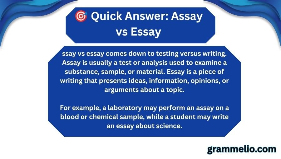 Assay vs Essay