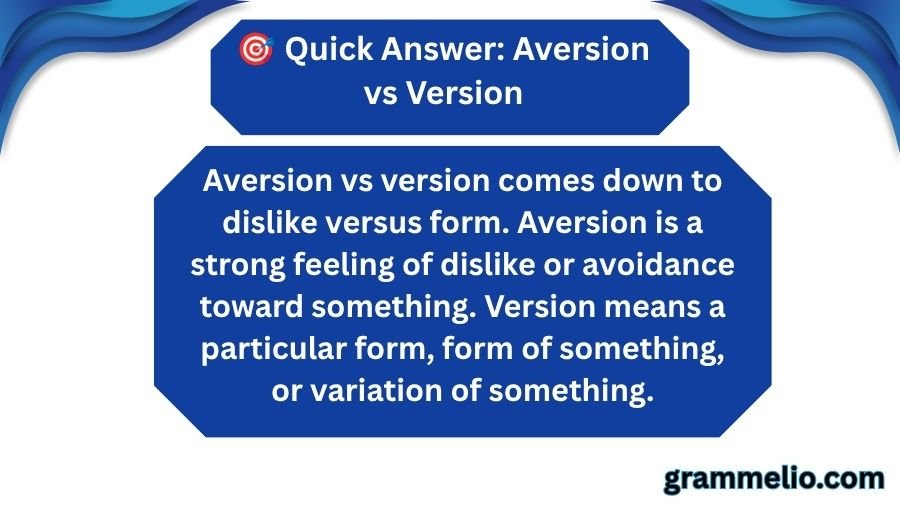Aversion vs Version