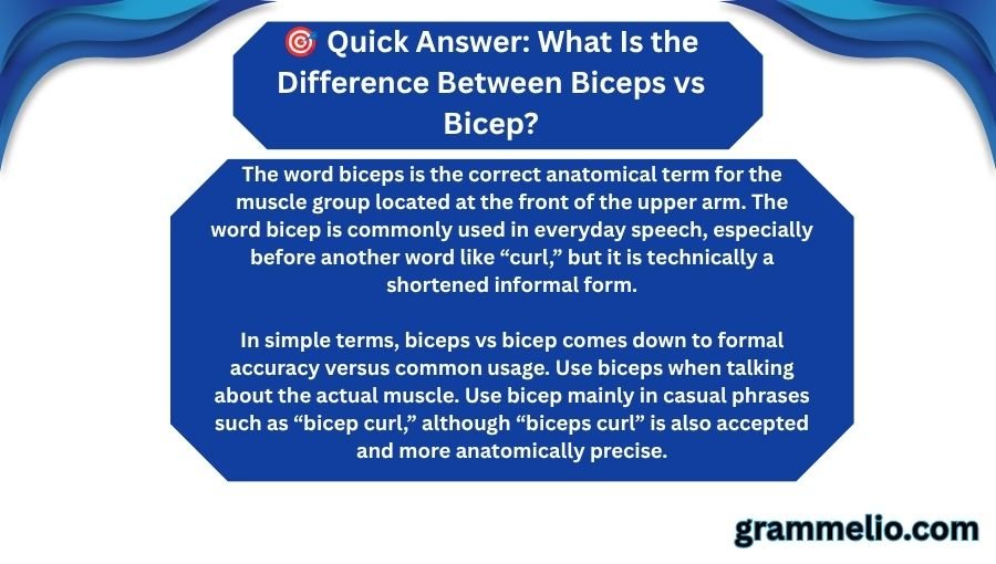 Biceps vs Bicep