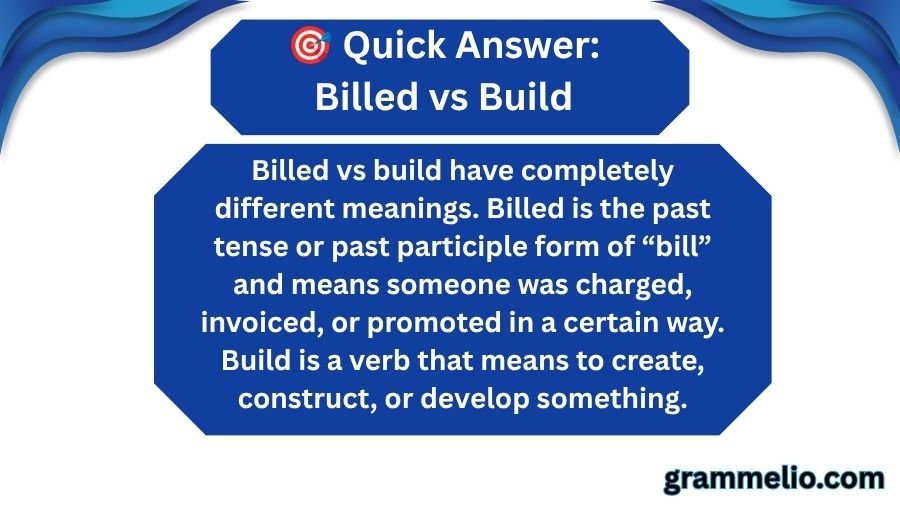 Billed vs Build