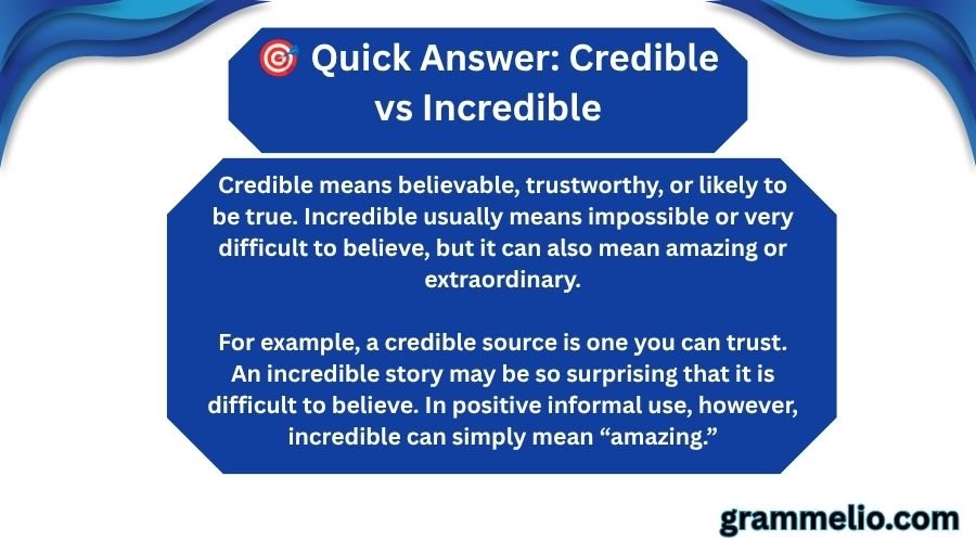 Credible vs Incredible