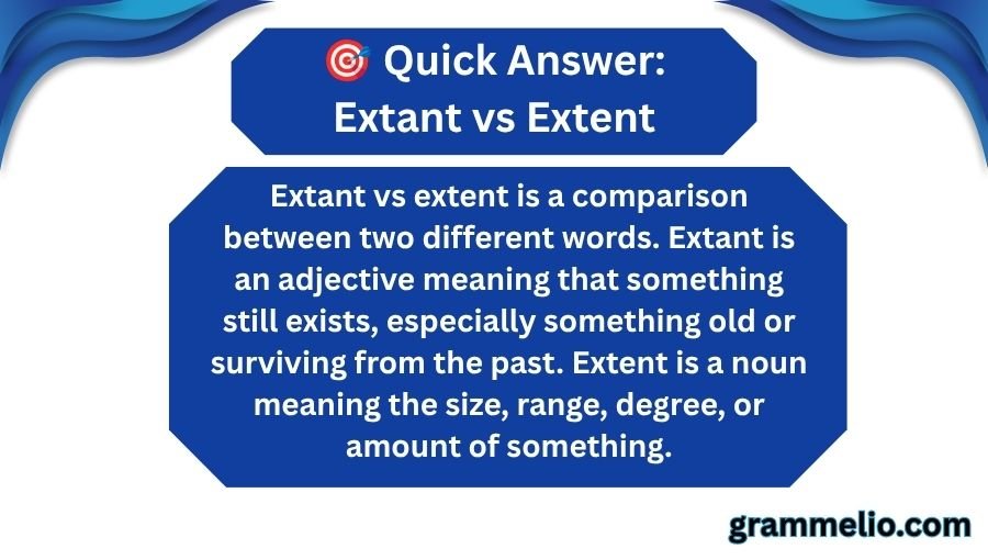 Extant vs Extent