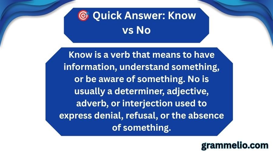 Know vs No