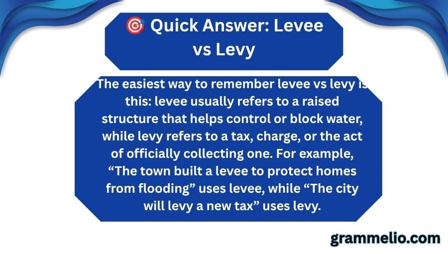 Levee vs Levy