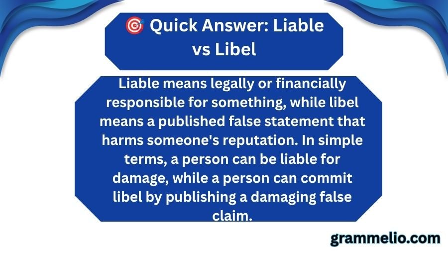 Liable vs Libel