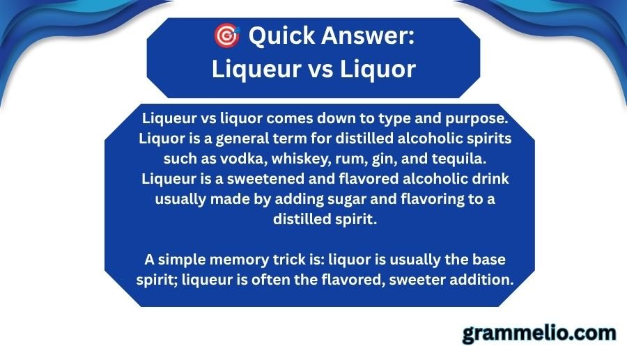 Liqueur vs Liquor