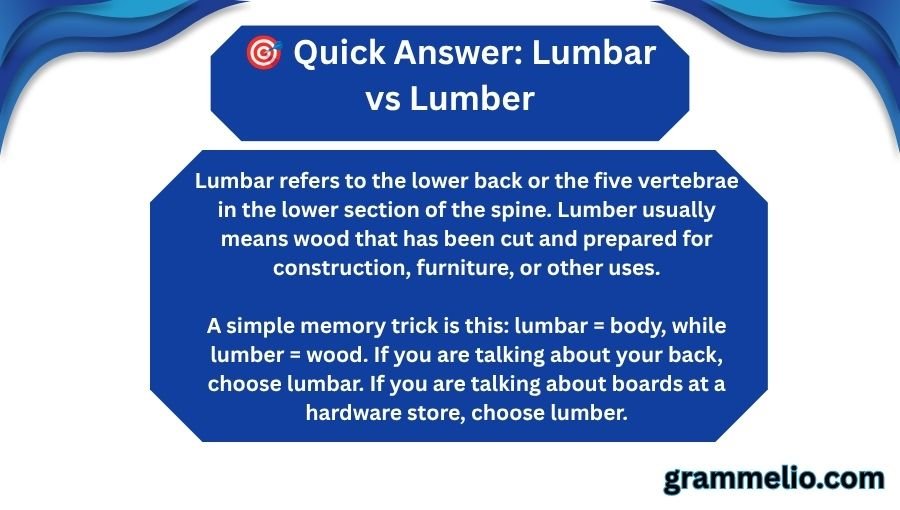 Lumbar vs Lumber