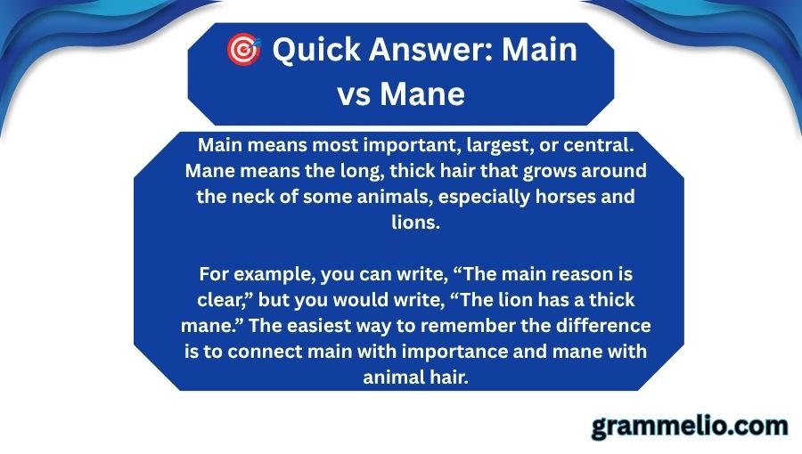 Main vs Mane