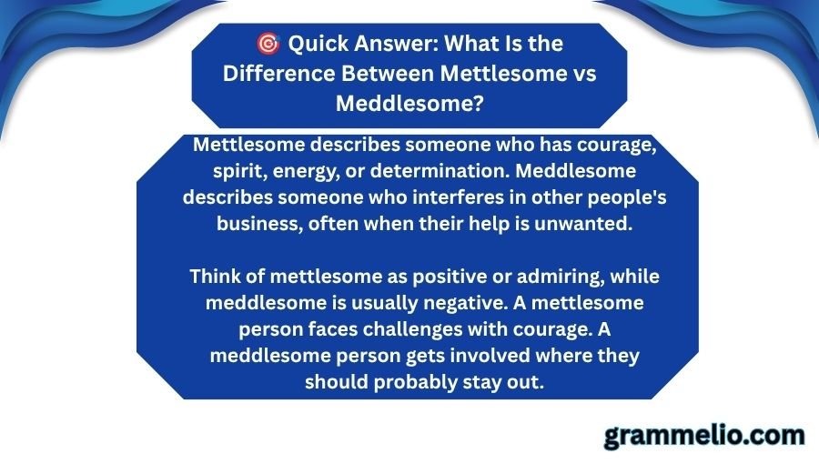 Mettlesome vs Meddlesome