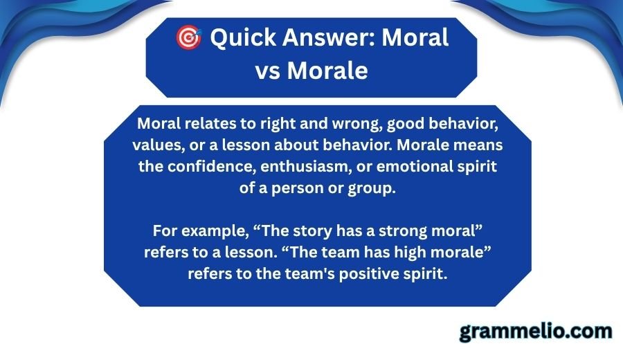 Moral vs Morale