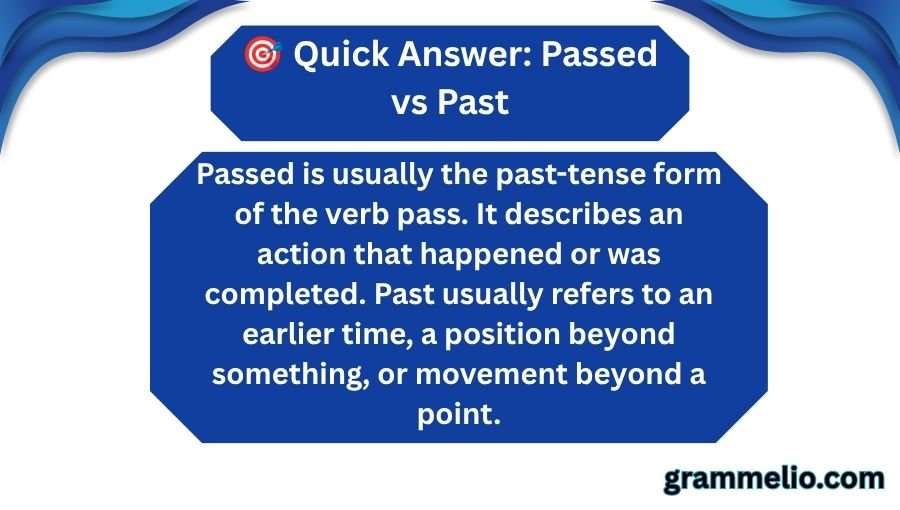 Passed vs Past