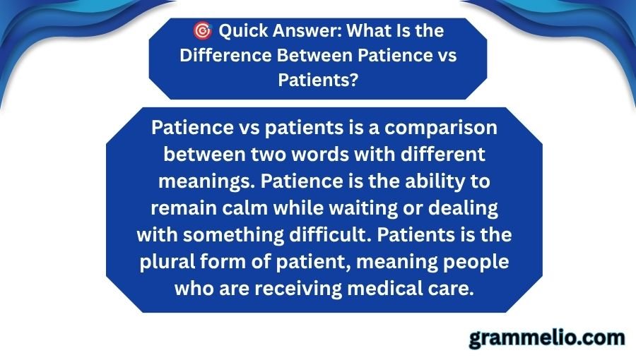 Patience vs Patients