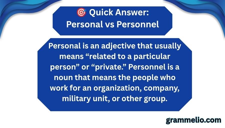 Personal vs Personnel