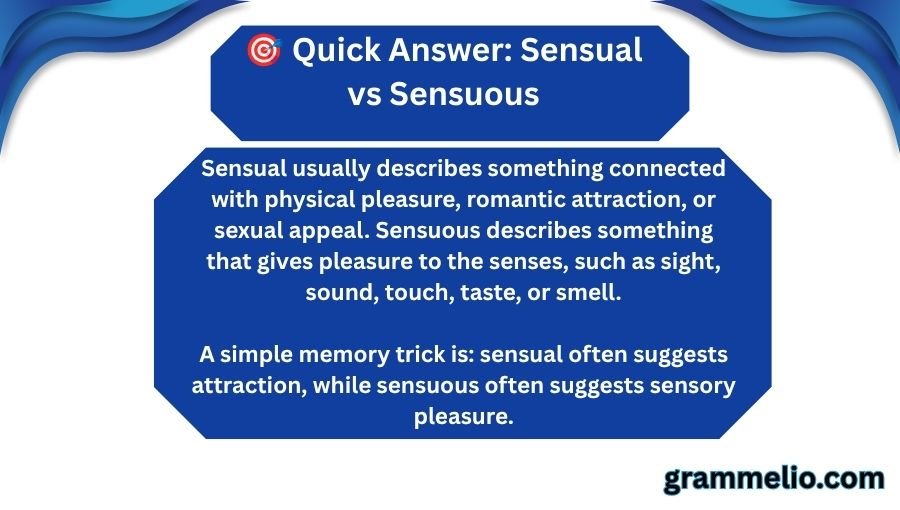 Sensual vs Sensuous