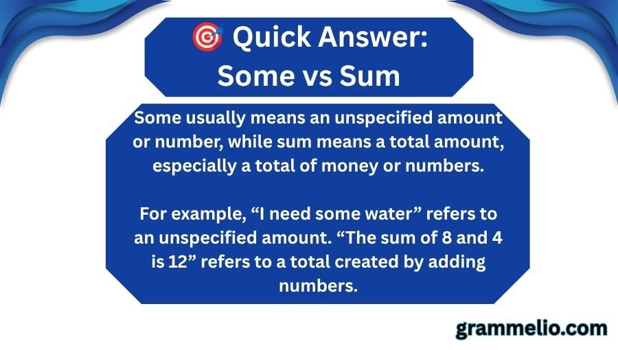 Some vs Sum