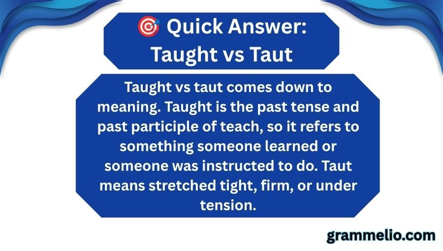 Taught vs Taut