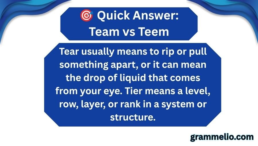 Tear vs Tier