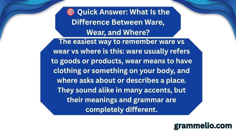 Ware vs Wear vs Where