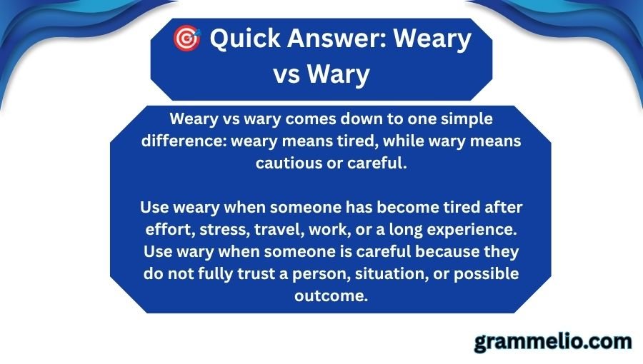 Weary vs Wary