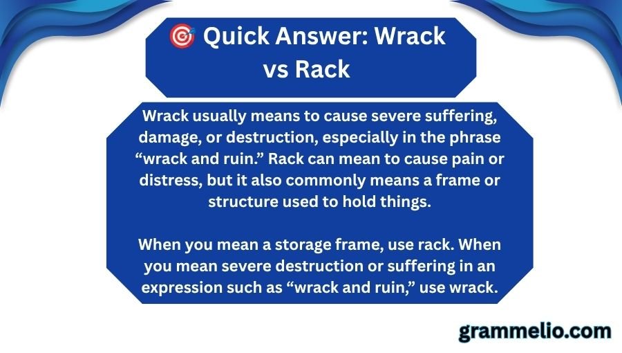 Wrack vs Rack
